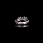 Snake Ring with Pearl // Oxidized Silver (8)