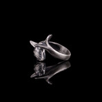 Realistic Shark Ring // Oxidized Silver (7)