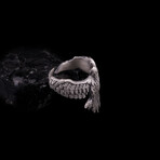 Flying Raven Ring // Oxidized Silver (5.5)