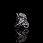 Giant Octopus Ring // Oxidized Silver (9)