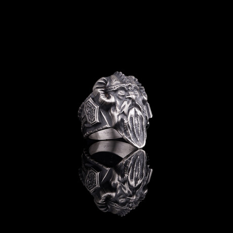 Heavy Viking Warrior Ring // Oxidized Silver (5.5)