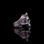 Demon Skull Ring // Oxidized Silver (8.5)
