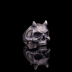 Demon Skull Ring // Oxidized Silver (6)