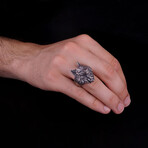 Wolf Head Ring // Oxidized Silver (7.5)
