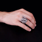 Deadpool Ring // Oxidized Silver (8)