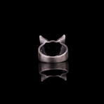 Cat with 3rd Eye Ring // Oxidized Silver (6)