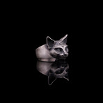 Cat with 3rd Eye Ring // Oxidized Silver (9)