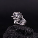Triceratops Ring // Oxidized Silver (9)