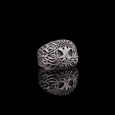 Tree of Life Ring // Oxidized Silver (5.5)