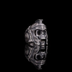 Greek Warrior Skull Ring // Oxidized Silver (5.5)