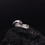 Arms Hugging Ring // Oxidized Silver (8.5)