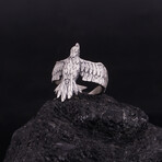 Flying Raven Ring // Oxidized Silver (8.5)
