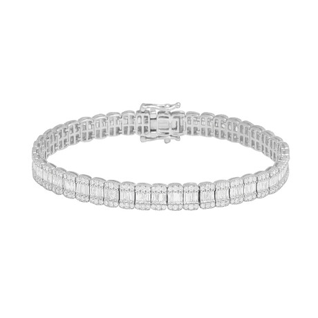 Jewelry Co. // 18K White Gold Tennis Bracelet Iced Out Natural Diamond // 15" // New