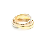 Cartier // 18K White Gold + 18K Yellow Gold + 18K Rose Gold Trinity Ring // Ring Size: 6 // Pre-Owned