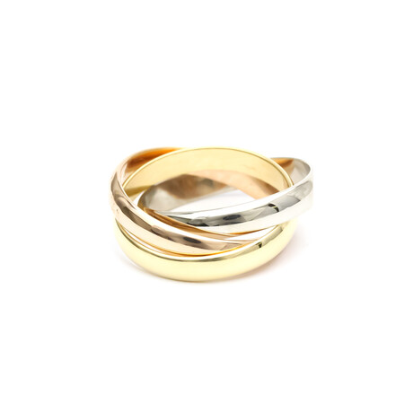 Cartier // 18K White Gold + 18K Yellow Gold + 18K Rose Gold Trinity Ring // Ring Size: 6.5 // Pre-Owned