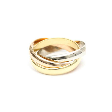 Cartier // 18K White Gold + 18K Yellow Gold + 18K Rose Gold Trinity Ring // Ring Size: 6 // Pre-Owned