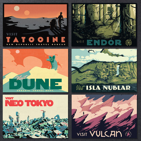 Sci-Fi Postcard Pack // Set of 6