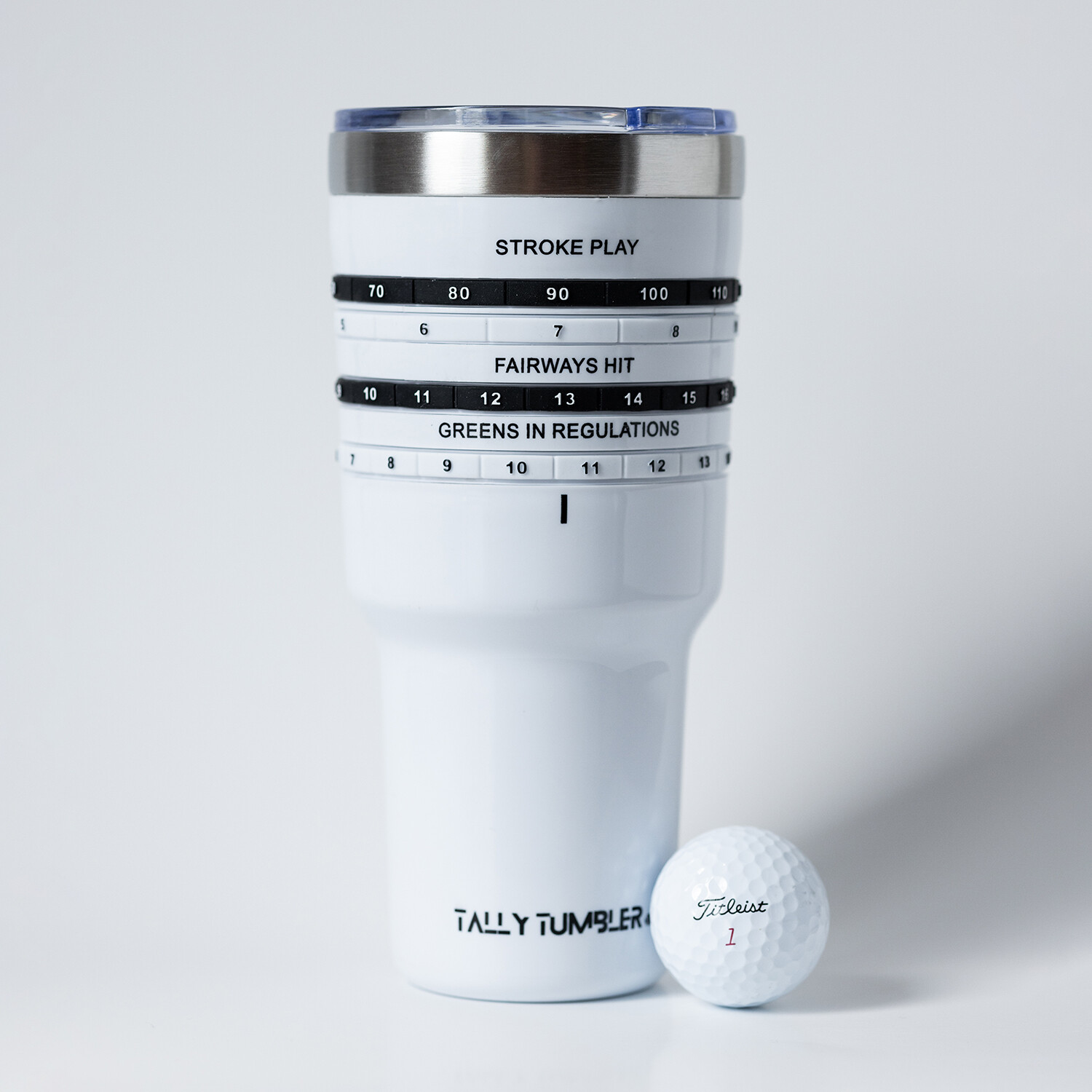 Tally Tumbler Golf Stainless Steel Cup, 30 Oz Leak Proof Lid