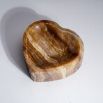 Genuine Polished Banded Calcite Heart Dish