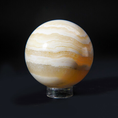 Genuine Polished Top Quality Honey Banded Onyx Sphere with acrylic display stand