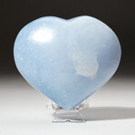 Genuine Polished Blue Calcite Heart With Acrylic Display Stand