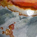 Genuine Polished Polychrome Jasper Heart With Acrylic Display Stand