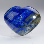 Genuine Polished Lapis Lazuli Heart With Acrylic Display Stand // V2