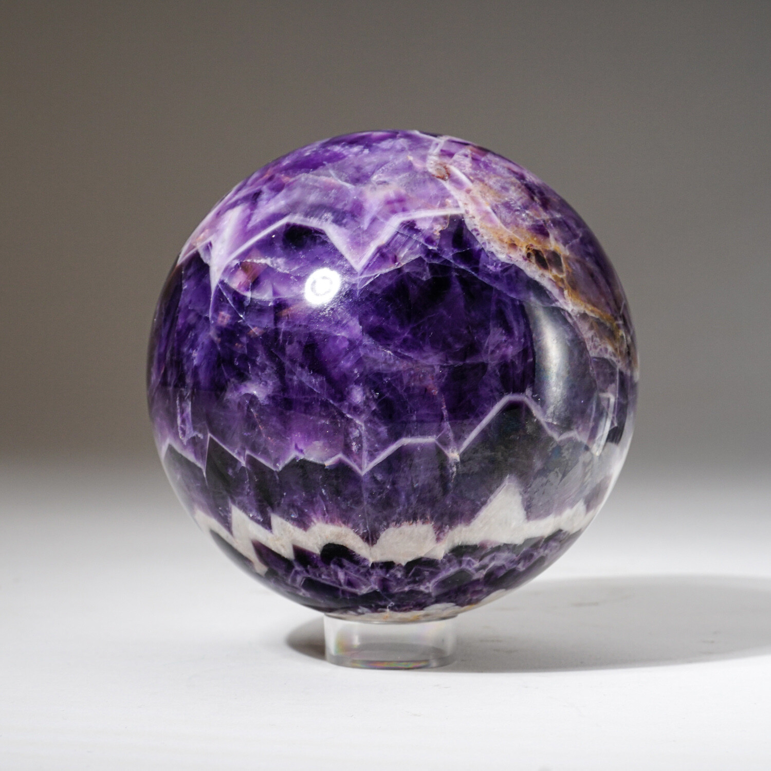 Genuine Polished Gemmy Chevron Amethyst Sphere With Acrylic Display ...