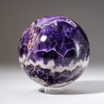 Genuine Polished Gemmy Chevron Amethyst Sphere With Acrylic Display Stand