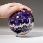 Genuine Polished Gemmy Chevron Amethyst Sphere With Acrylic Display Stand