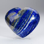 Genuine Polished Lapis Lazuli Heart With Acrylic Display Stand // V1