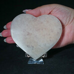 Genuine Polished Selenite Crystal Heart // Flat