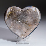 Genuine Crystal Clustered Heart With Acrylic Display Stand