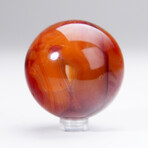 Genuine Polished Carnelian Sphere With Acrylic Display Stand // V2