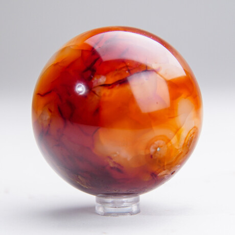 Genuine Polished Carnelian Sphere With Acrylic Display Stand // V1