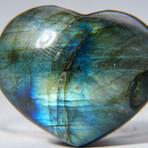 Genuine Polished Labradorite Heart With Velvet Pouch