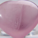 Genuine Polished Rose Quartz Heart with velvet pouch V.5