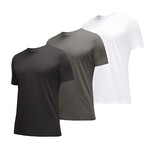 Essential Crew Neck T-Shirt // 3-Pack // Heather: Gotham + Bright White + Charcoal (2XL)