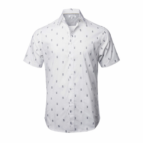 Vicenza Short Sleeve Button Down Shirt // White (S)