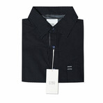 Entretat Short Sleeve Button Down Shirt // Navy + White Dot (M)