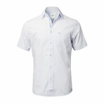 Agen Short Sleeve Button Down Shirt // White + Blue Dot (M)