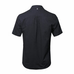 Entretat Short Sleeve Button Down Shirt // Navy + White Dot (M)