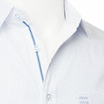 Agen Short Sleeve Button Down Shirt // White + Blue Dot (M)
