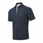 Macon Short Sleeve Button Down Shirt // Navy (XL)