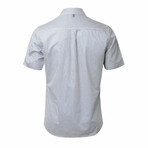 Vauvert Short Sleeve Button Down Shirt // White + Blue (S)