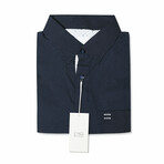 Caen Short Sleeve Button Down Shirt // Navy + White Dot (XL)