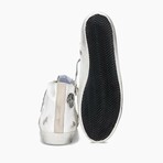 Francy Suede Patch Sneakers // White + Silver (US: 10.5)