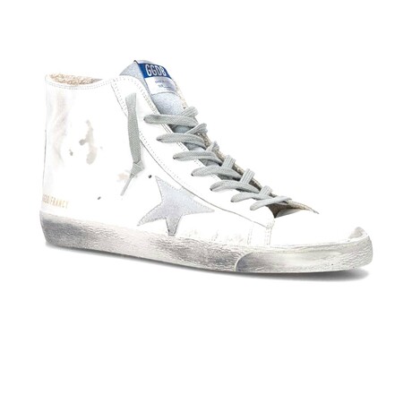 Francy Suede Patch Sneakers // White + Silver (US: 10.5)