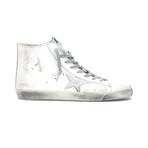 Francy Suede Patch Sneakers // White + Silver (US: 10.5)