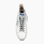 Francy Suede Patch Sneakers // White + Silver (US: 10.5)